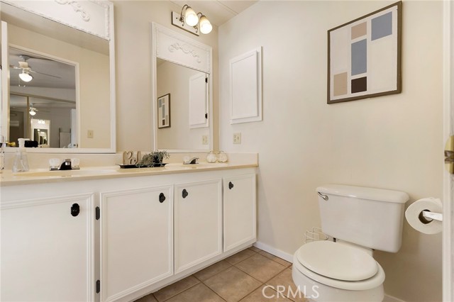 Getting ready is easy with double sinks in the primary bath
