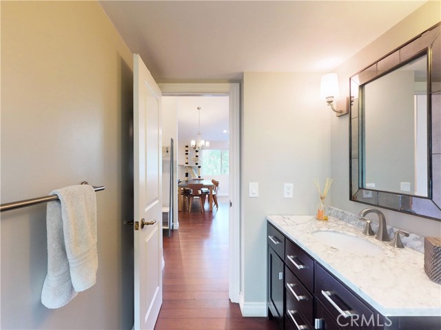 Main level powder room off of living room