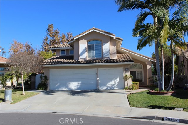 26742 Barkstone Lane Laguna Hills, California Very nice executive home located in the prestigious community of Moulton Ranch. Excellent location with open view at the end of the cul-de-sac. Four bedrooms, three baths with open bonus or teen room upstairs. Bedroom and full bathroom downstairs, with new quartz counters, vessel sink and new faucet. Upstairs master bedroom on right side next to bonus room has very large bathroom with separate shower and tub area, new dual sinks, new quartz counters and faucets. Huge walk-in closet. Two others bedrooms on the left side with bathroom, new dual sinks, new quartz counters, and new faucets. Upstairs new upgraded water-proof laminate vinyl flooring in bonus room, bathrooms, and all bedrooms. Separate laundry room downstairs with washer and dryer. Large family room off kitchen area with travertine flooring and fireplace. Lots of windows looking out from the family room and kitchen area. The yard is very serene and beautiful with lots of fruit trees and rose bushes. Living room and dining room has high vaulted ceilings, travertine entry, plantation shutters throughout the home make it very light and bright. Re done kitchen with granite counters, stainless steel appliances and sink, new gas stove, large pantry area, travertine and breakfast nook perfect for your morning breakfast. Stainless steel refrigerator left for tenants. Three car garage with storage and work bench. Large closet off family room runs under the stairs. You will love this home.