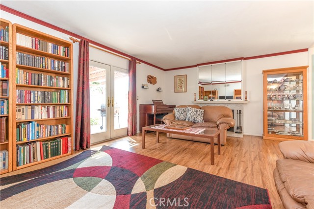 Large Bookcase with View of Backyard