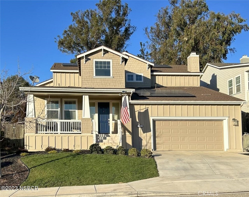 Beautiful Cobblestone Creek home located near the Orcutt foothills. This gorgeous 4 Bedroom, 3 1/2 bath home is spacious with plenty of room for the whole family. Off the entry, you'll find a large room that can be used as a bedroom/den or office which includes a full bathroom and closet. Upstairs on the main level, you'll fall in love with the bright open, flowing floorplan that features a spacious kitchen that connects to a large living room. The kitchen includes a large island, granite countertops, and spacious cabinets. The living room offers an attractive stone fireplace with marble inset and surround sound throughout. The main level also features 3 bedrooms, 2 and 1/2 baths as well as an indoor laundry room. The backyard is private and lush with a custom built in fountain. Garage allows room for extra storage. You have access to a park conveniently located down the street. Don't miss out on this beautiful home!
