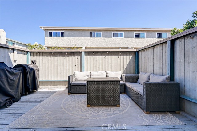 Fenced in deck off the Living Room