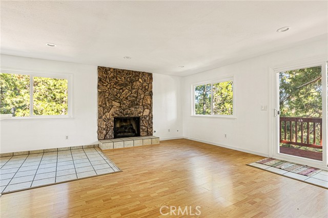 Living room with fireplace.