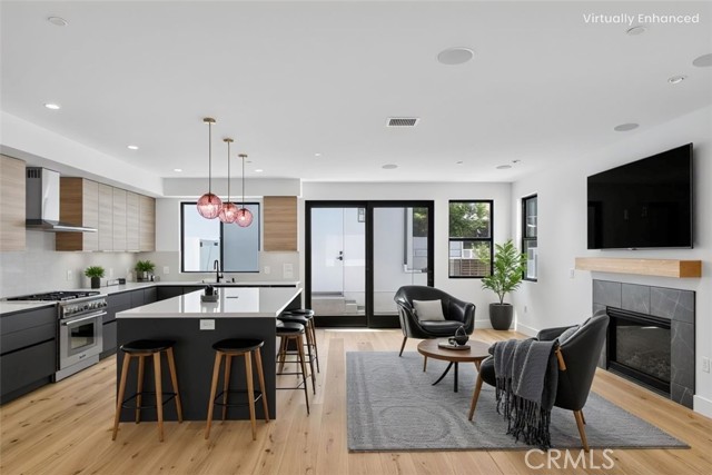 Kitchen & Family Room - Virtually Staged