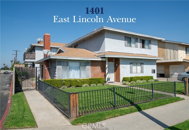 1401 East Lincoln Avenue is a 4-unit multifamily investment property located in Anaheim, California. The property offers a highly desirable mix consisting of 3, two-bedroom units and 1, three-bedroom townhome unit. Amenities at 1401 East Lincoln Avenue include ample garage and surface parking, an on-site laundry facility, and private patios or balconies. 1401 East Lincoln Avenue benefits from its optimal Anaheim location, situated just under 1 mile from a plethora of unique shops, restaurants, and attractions in Downtown Anaheim. The property is also approximately 1 mile from the Anaheim Packing District, a modern market and food hall featuring more than 30 shops and restaurants. The property is situated within a 3-mile radius of Orange County landmarks including Disneyland, the Anaheim Convention Center, and California State University, Fullerton. Furthermore, the property provides residents with convenient access to State Routes 57 and 91, Interstate 5, and the Anaheim Regional Transportation Intermodal Center (ARTIC), connecting residents to employment hubs throughout Southern California.