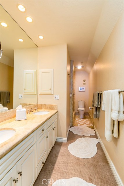 Master Bath with Marble Double Sink Vanity