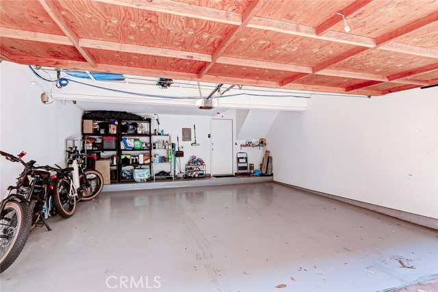 Garage with epoxy flooring and EV outlet