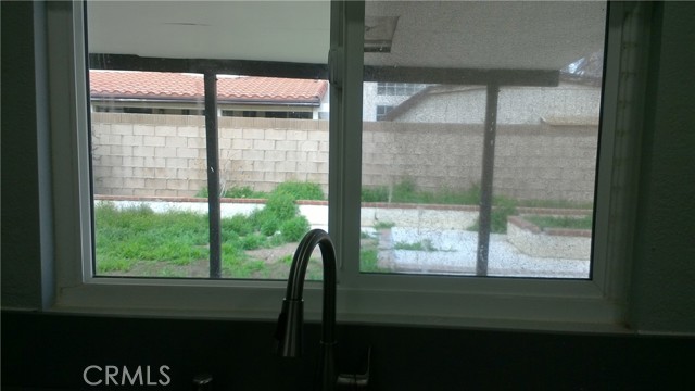 Kitchen window to back yard