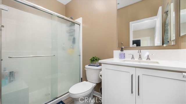 main floor bathroom with walk in shower