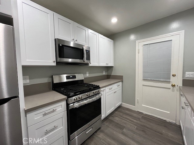 Self-closing cabinets and drawers.