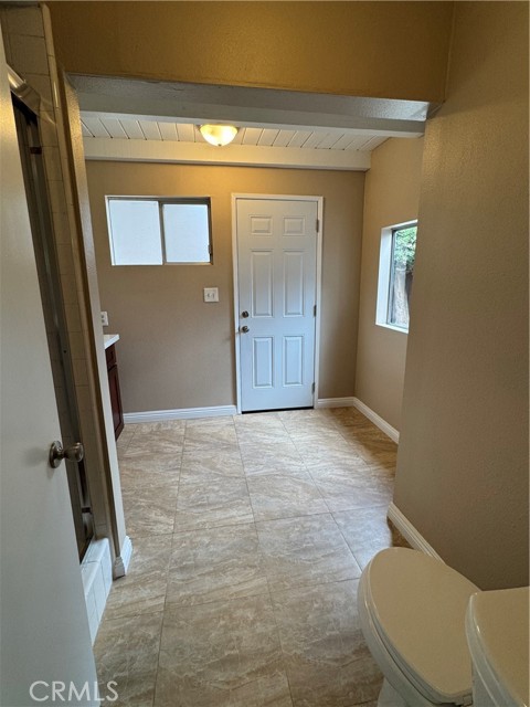 Door from master bathroom to backyard