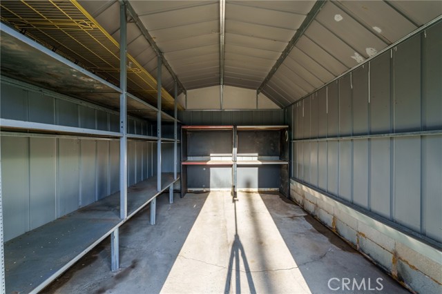 Interior of shed