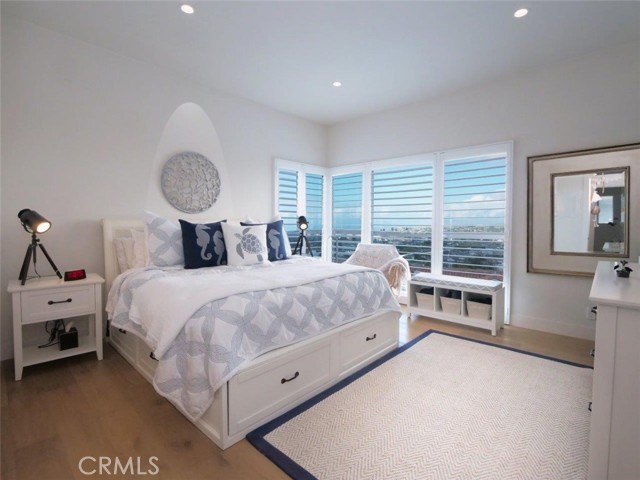 MBR #1 on upper level showing plantation shutters and view to ocean and mountains