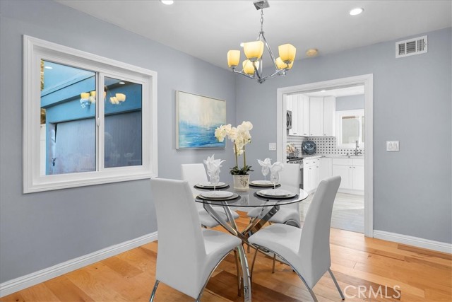 Dining room off living room and kitchen.