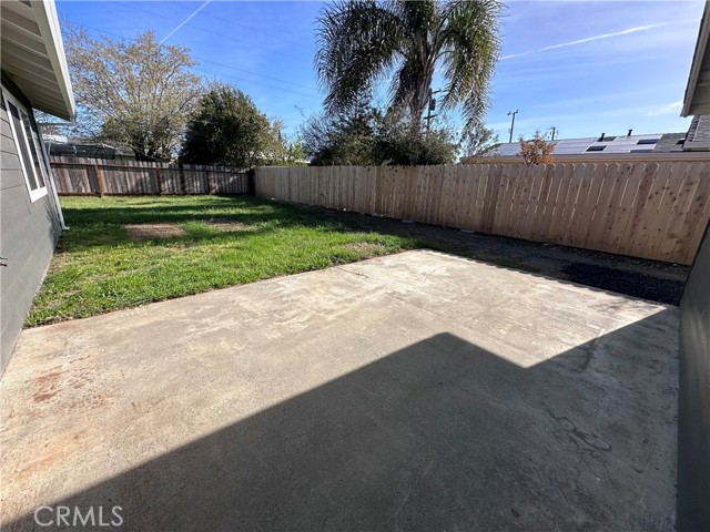 Patio area backyard