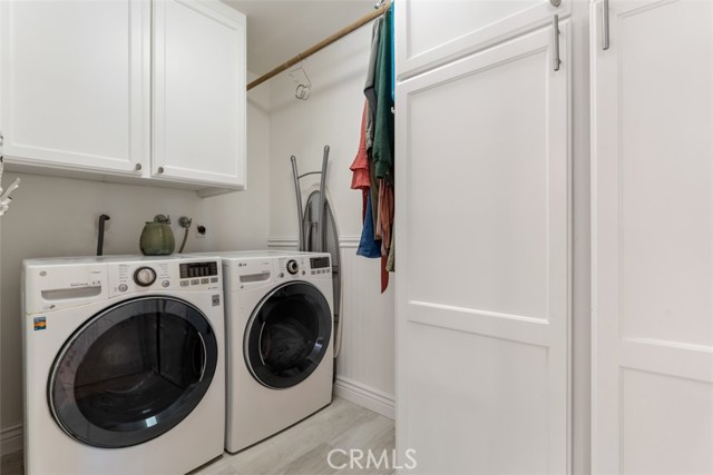 Laundry room with gas dryer