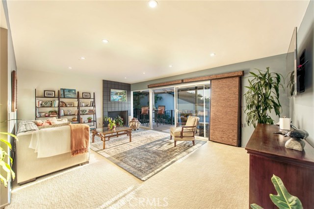 Fireplace and large deck
