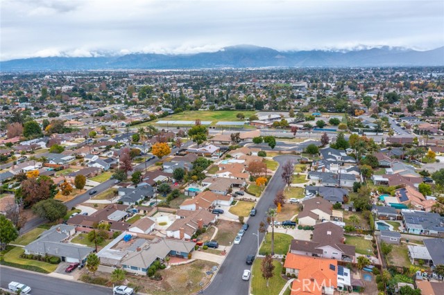 Aerial view with Merced Elementary (9 out of 10 rating) in the distance