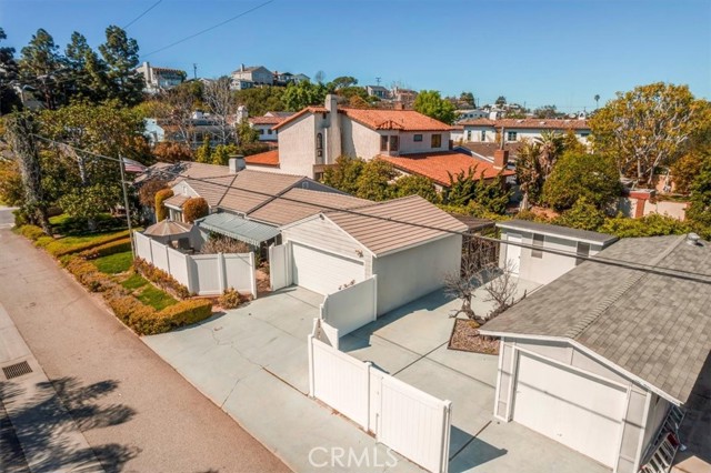 Aerial View both Garages & lot