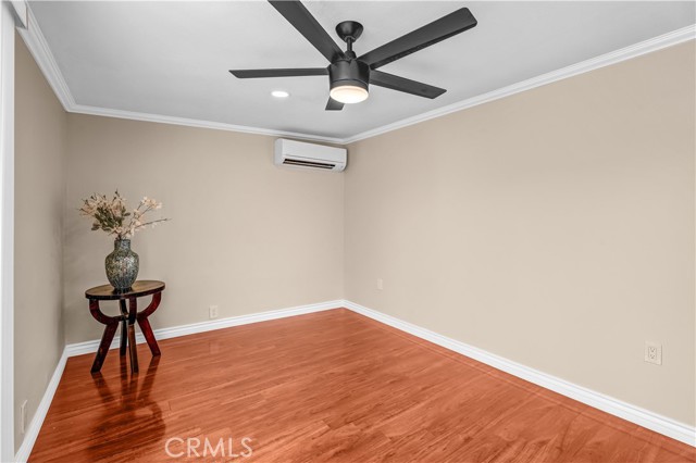 Living Area with ceiling fan, and mini-split A/C & Heating.