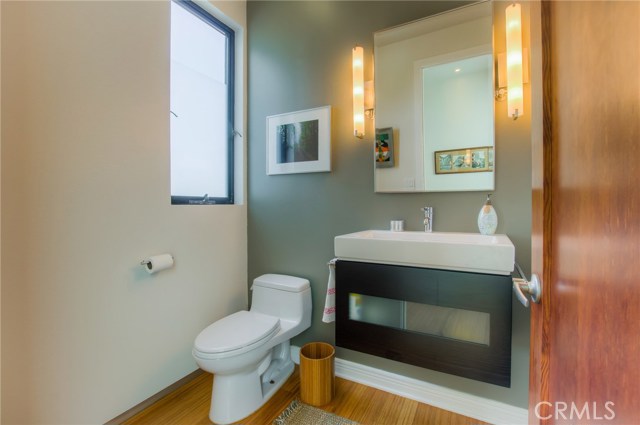 Powder room off the kitchen