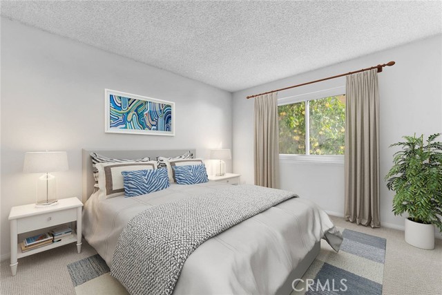 upstairs bedroom virtually staged.