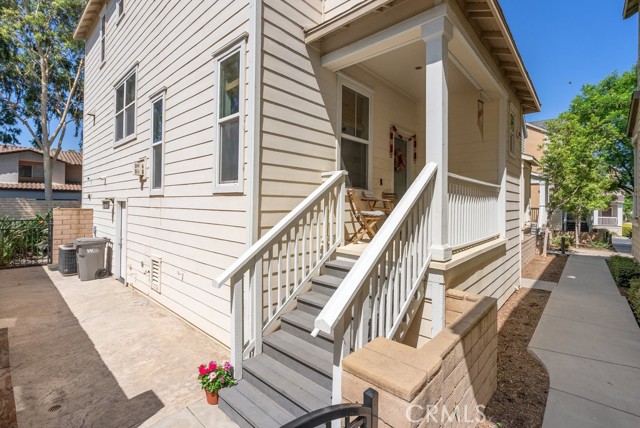 Side patio with porch