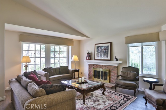 Living room with fireplace