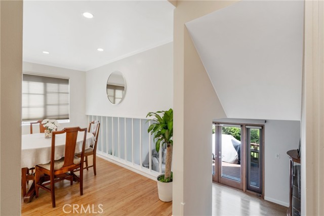 Dining Area looking to lower Family Room and Backyard