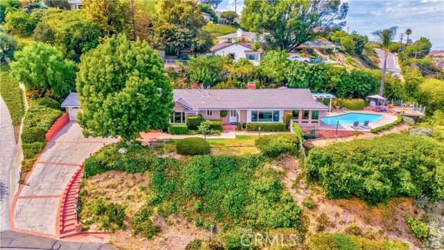 Drone shot of front home