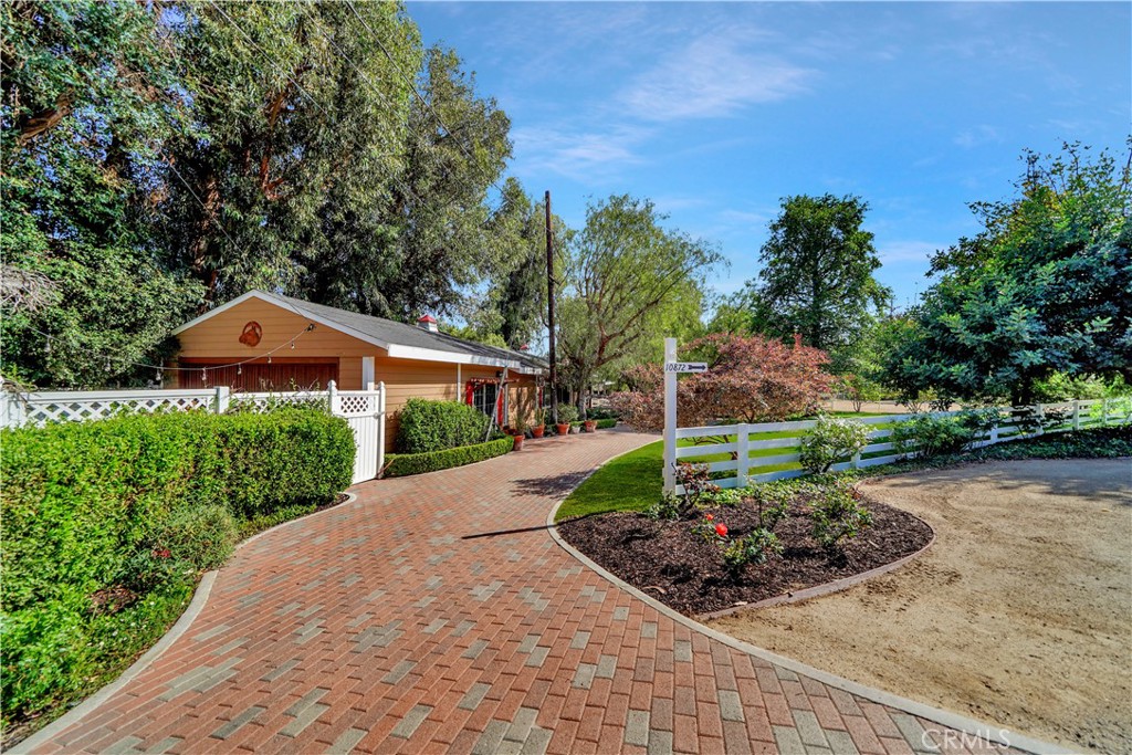 extensive paver driveway access