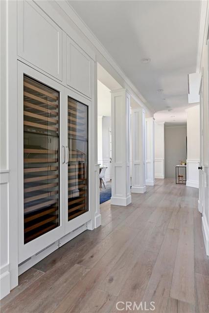 Two built-in 8-ft Subzero wine cabinets off dining room