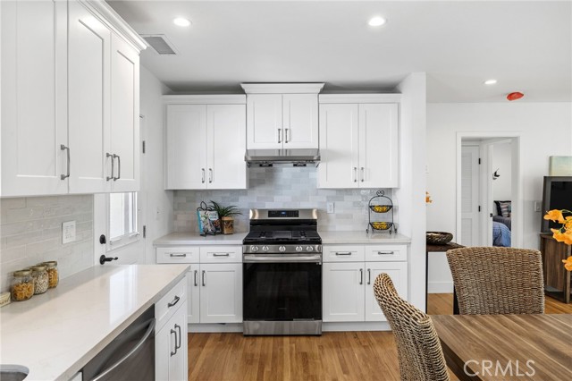 Spacious Kitchen view of Range wall