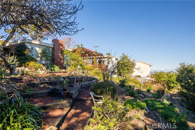 View from yard looking at the house