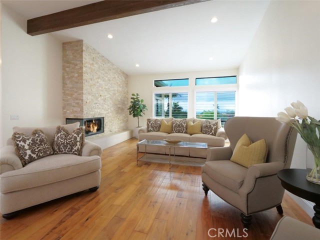 Spacious Living Room with Fireplace