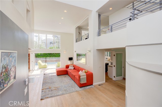 Living Room with folding doors Open to Yard