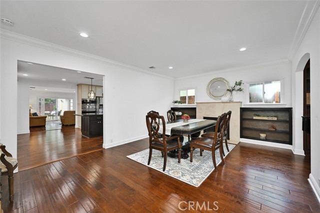 Great Living Room being used as formal Dining with fire place