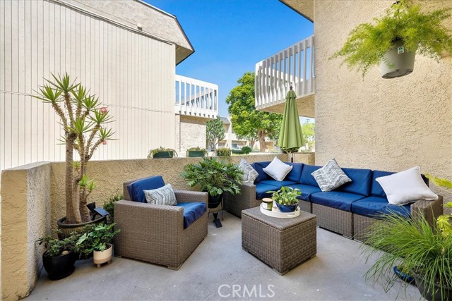 Beautiful large sun drenched patio off living room