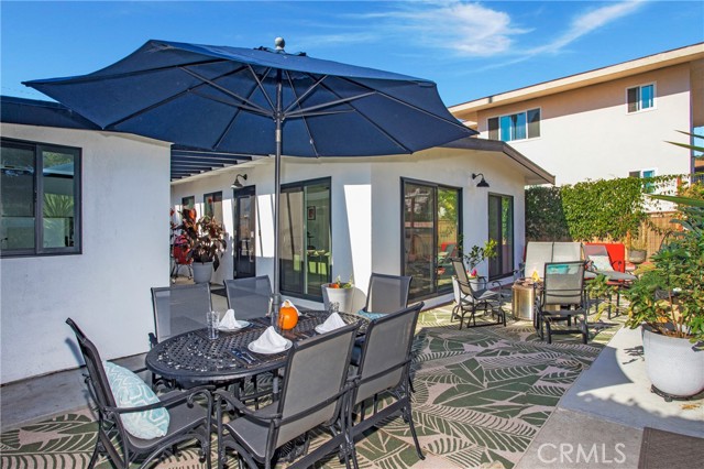 Sunny backyard perfect for entertaining.