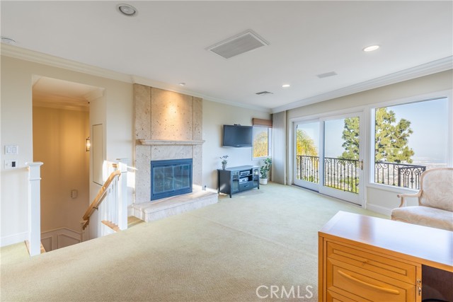 Upstairs Family Room with Fireplace