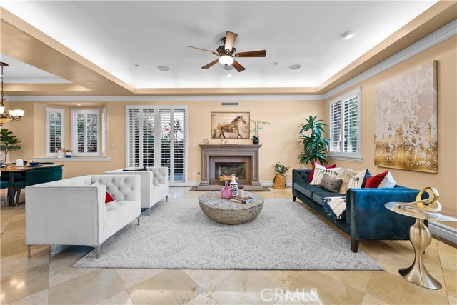 Living room with access to yard