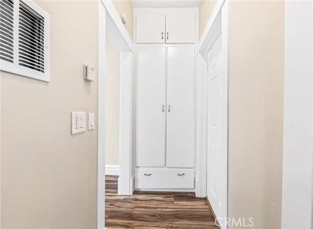 Built-in cabinets in the hallway.