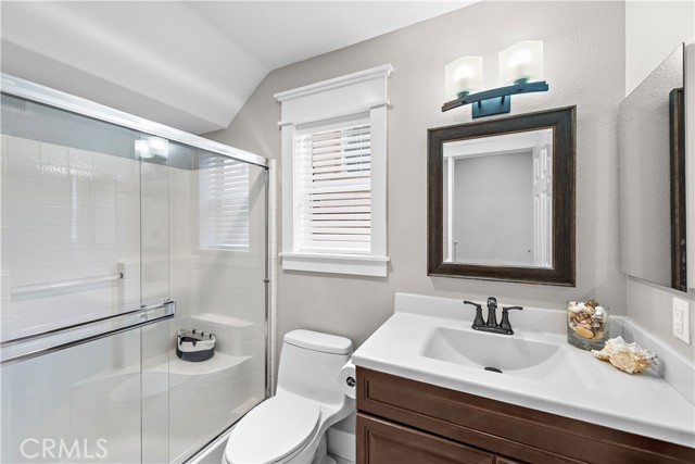 The downstairs full bath is pristine and ready for your guests.