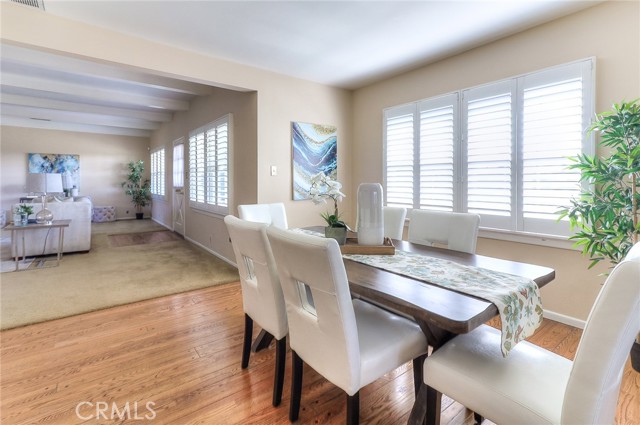 Plantation shutters and great natural light.