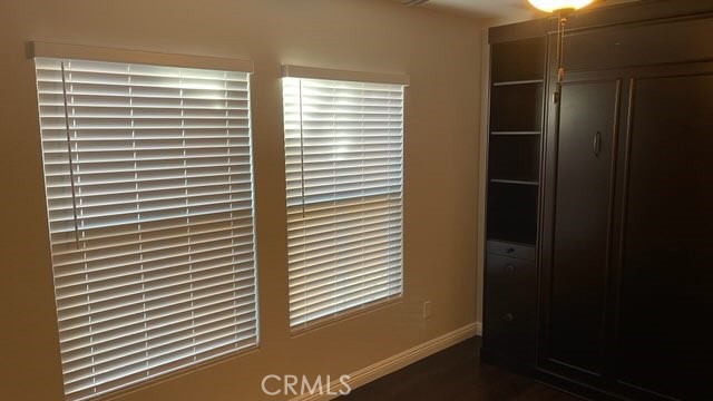 Newly installed blinds in the middle room