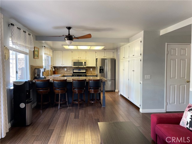 The kitchen and family room are conveniently connected.