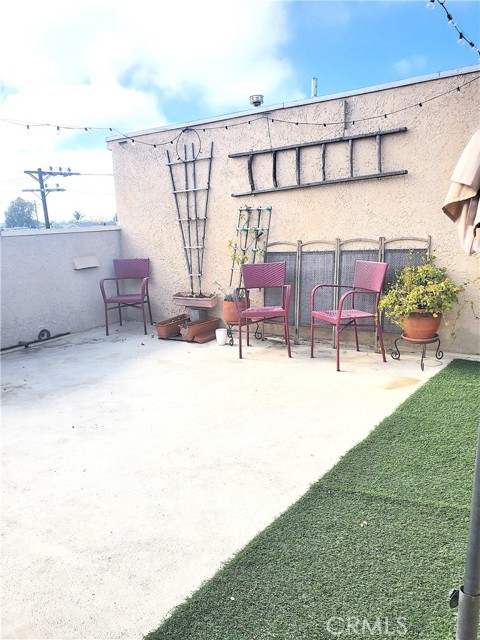 private patio area on the roof