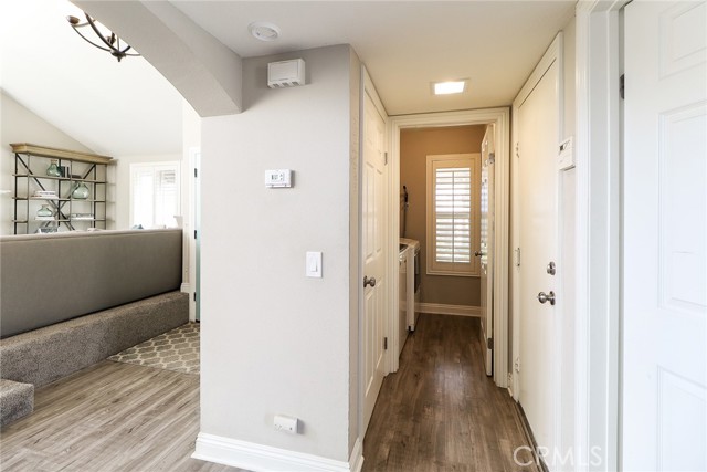 looking toward laundry room, garage door is on the right side