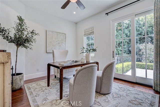 Main Floor #1 Bedroom/Office Area with French Doors to Backyard Patio Area
