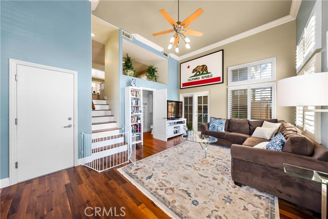 Living room with Extra High ceilings